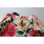 Dolce & Gabbana Multicolor Flora Printed High Waist Cropped Trouser Pants PAN73057 - 36