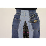Dolce & Gabbana Multicolor Patchwork DG Fashion Wide Leg Denim Pant PAN73058 - 36