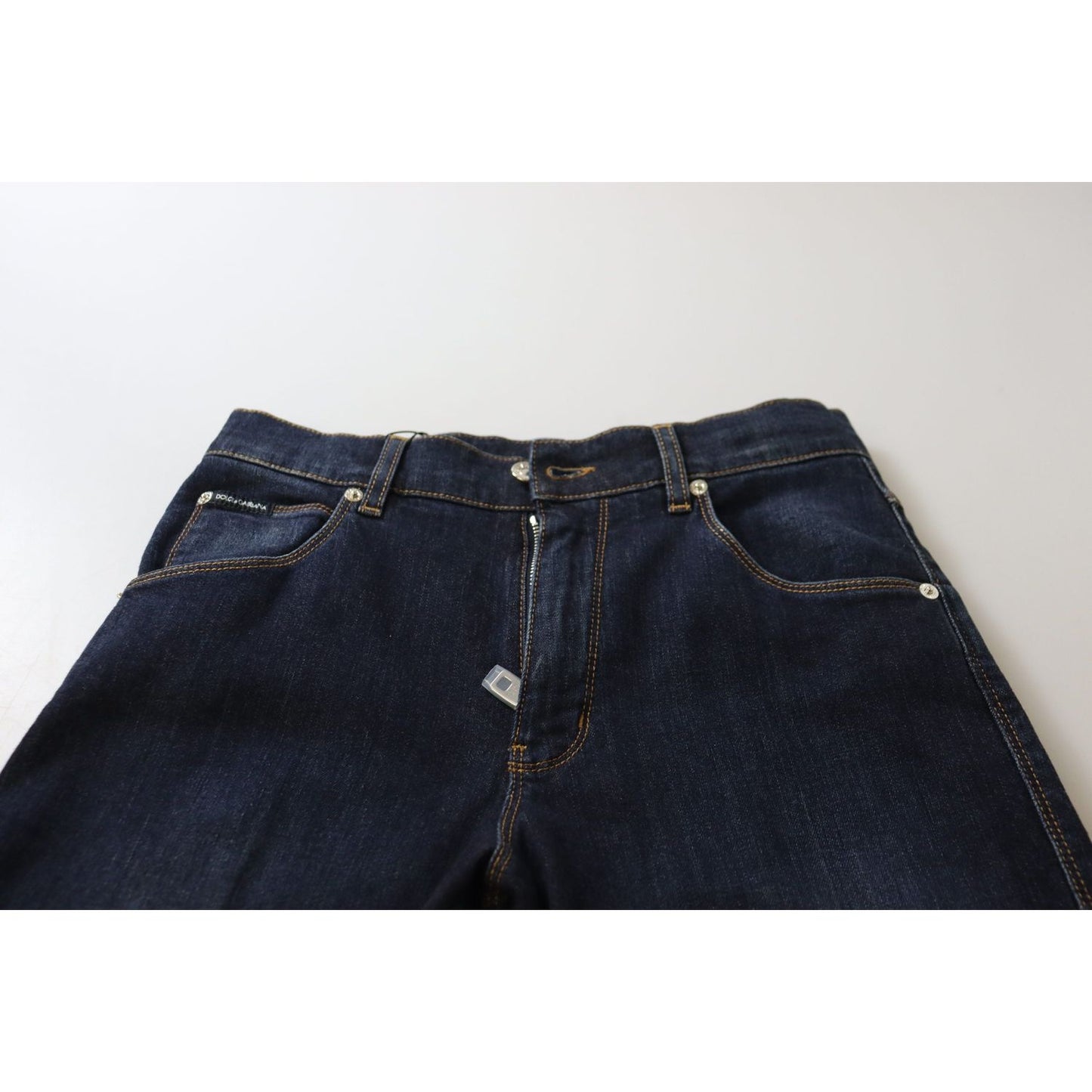 Dolce & Gabbana Blue Cotton High Waist Skinny Denim Jeans PAN73106- 44