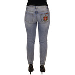 Dolce & Gabbana Blue Cotton Stretch Skinny Low Waist Denim Jeans PAN73107 - 42