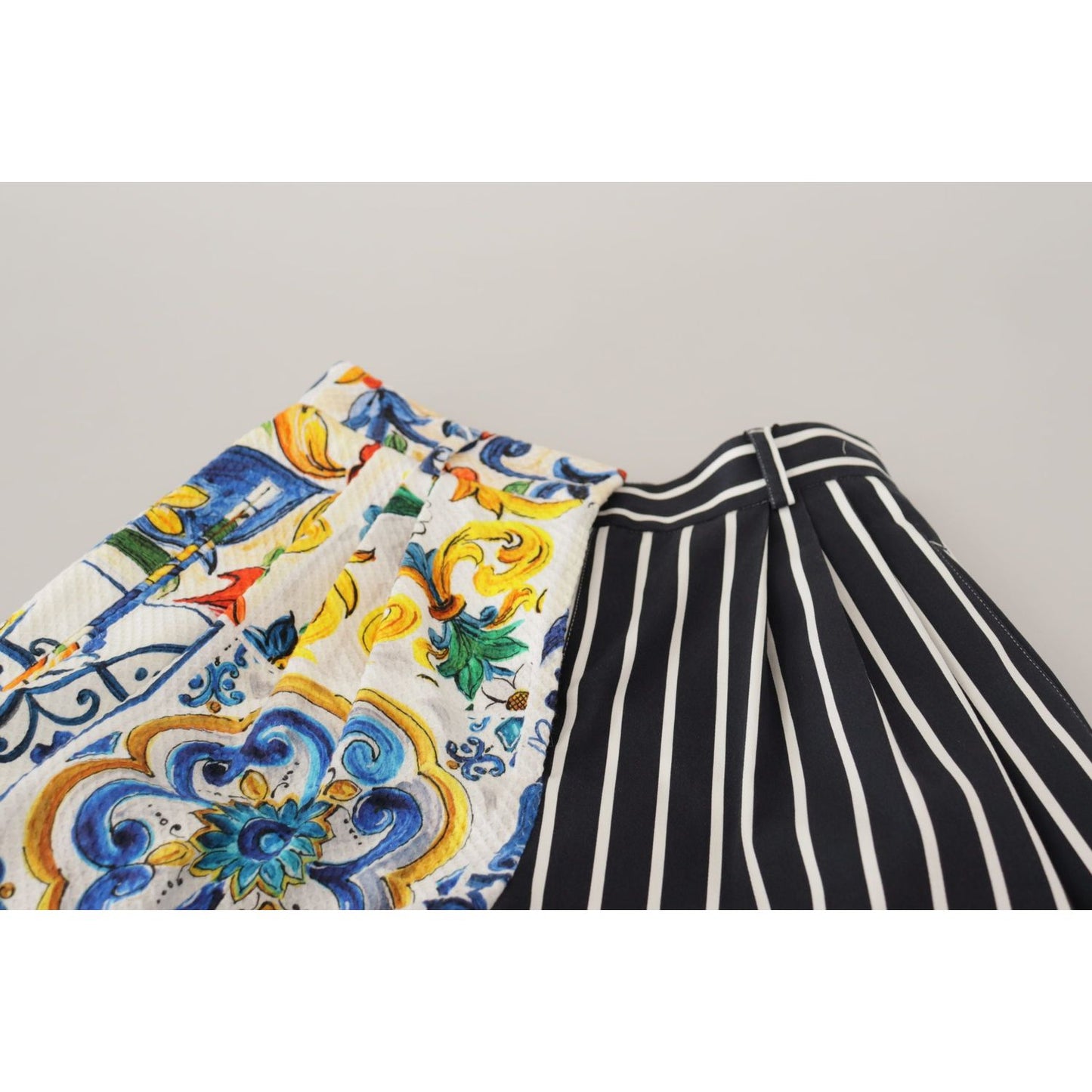Dolce & Gabbana Multicolor Stripes Majolica Bermuda Shorts SKI1844- 40