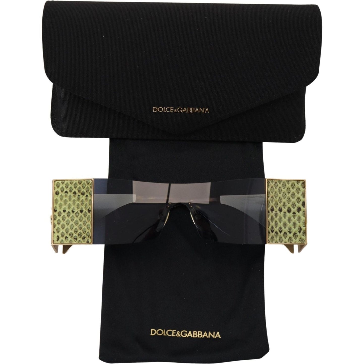 Dolce & Gabbana Gold Metal Rectangle Shades DG2263 Sunglasses GLA1176