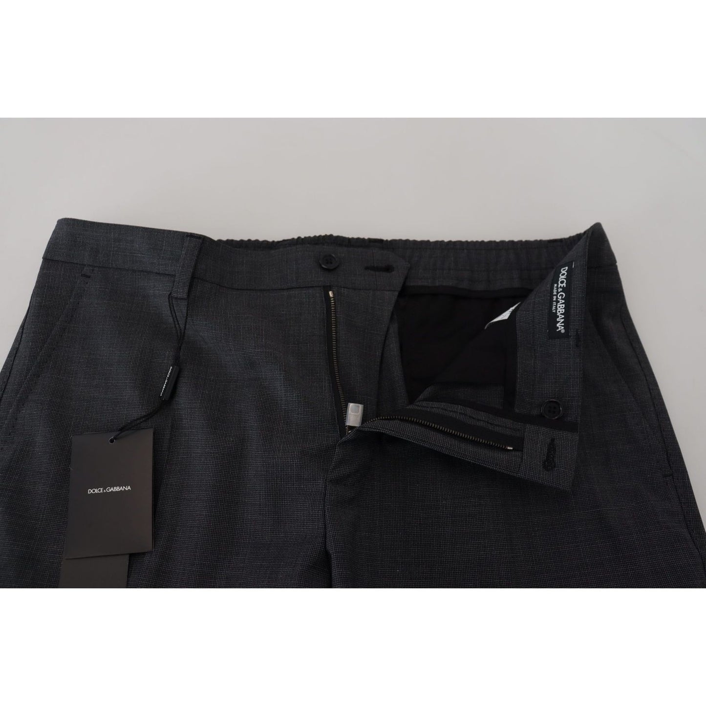 Dolce & Gabbana Gray Checked Cargo Trousers Stretch Pants