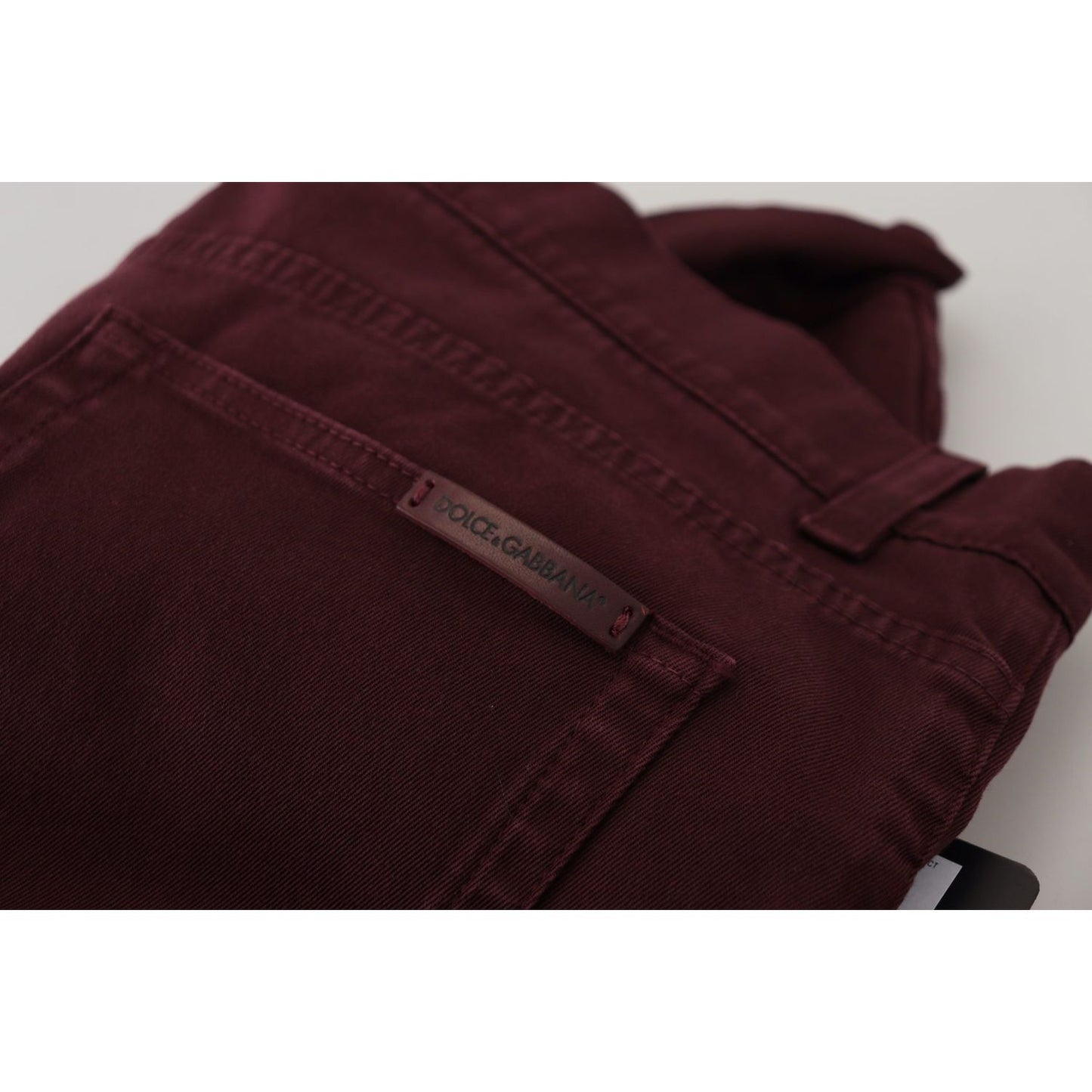 Dolce & Gabbana Bordeaux Cotton Stretch GOLD Denim Jeans PAN73264- 44