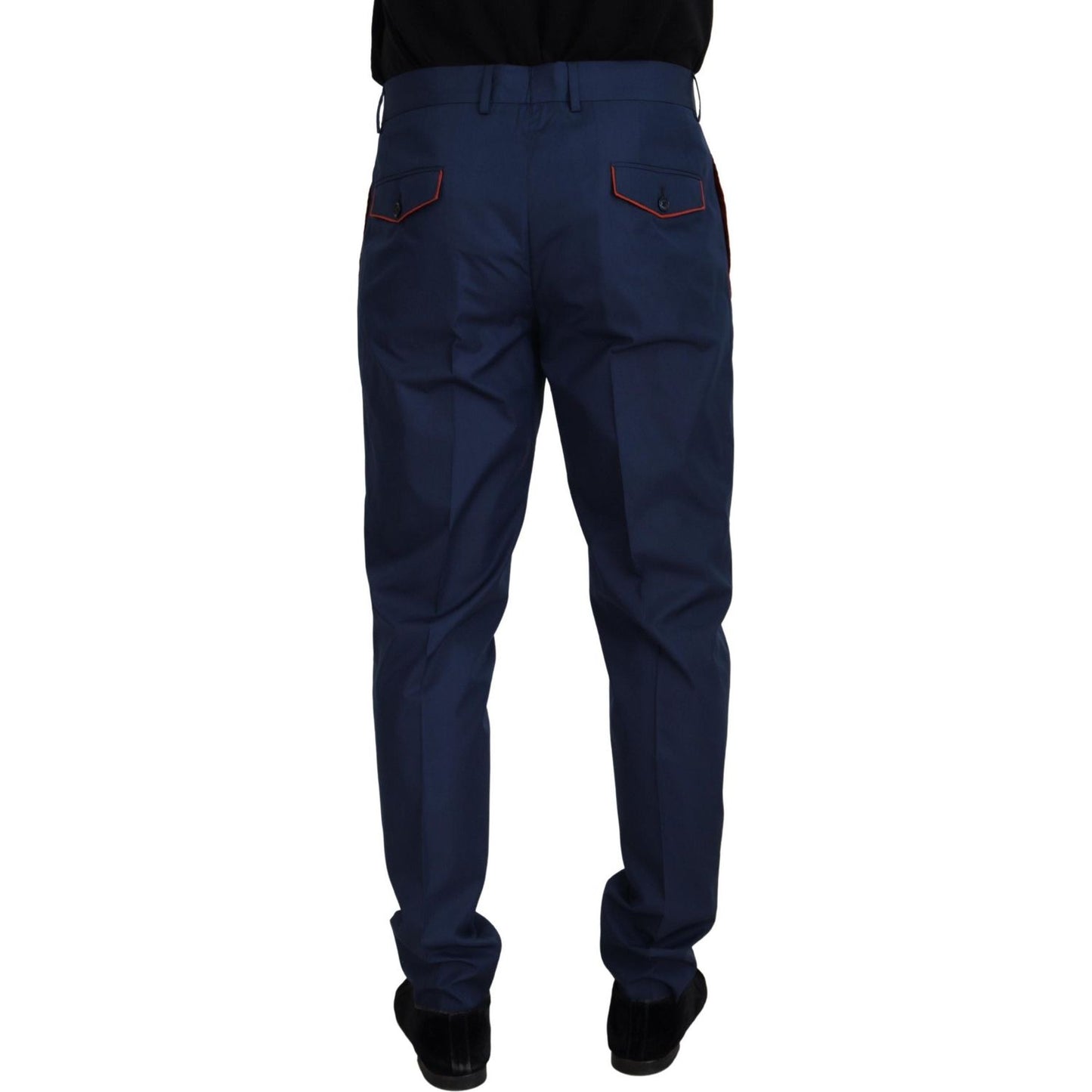 Dolce & Gabbana Blue Cotton Silk Trousers Chinos Pants PAN73279- 52