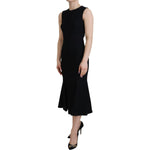 Dolce & Gabbana Black Dress Sheath Flare Viscose Dress DR28792- 40