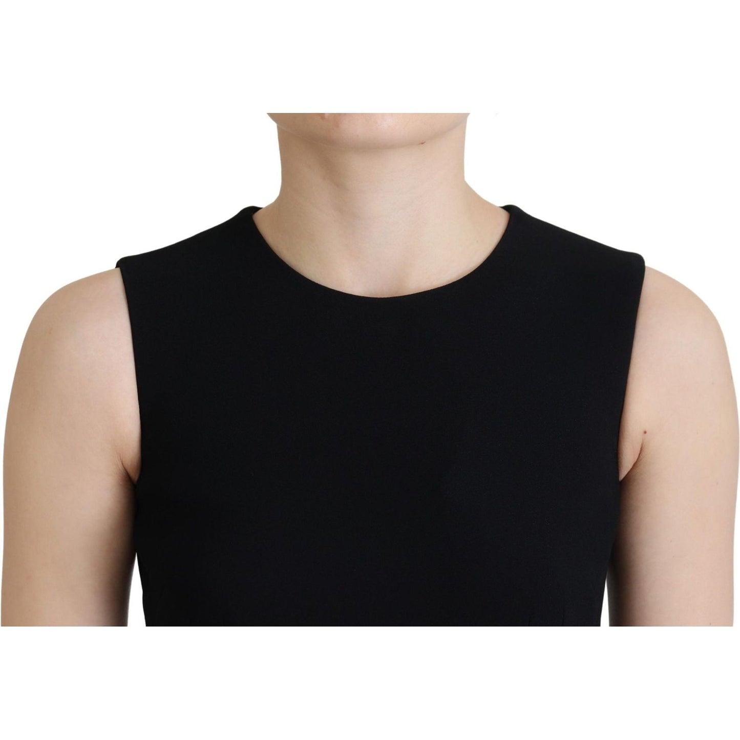 Dolce & Gabbana Black Dress Sheath Flare Viscose Dress DR28792- 40