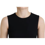 Dolce & Gabbana Black Dress Sheath Flare Viscose Dress DR28792- 40