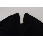 Dolce & Gabbana Black Sheath Midi Gown Wool Wrap Dress DR28808- 36
