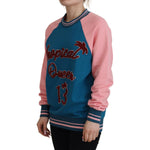 Dolce & Gabbana Blue Pink Queen Sequin Crystal Sweater TSH82978- 36