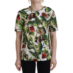 Dolce & Gabbana Crew-neck Cotton Top Blouse Fruit T-shirt TSH82984- 36