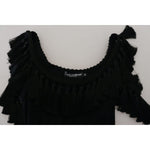 Dolce & Gabbana Black Tank Top Blouse Tassle Cotton Blouse TSH83190- 38