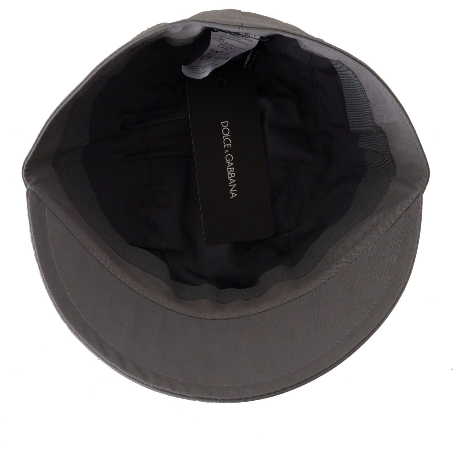 Dolce & Gabbana Gray Newsboy Cap Men Capello Cotton Hat HAT9321- 60