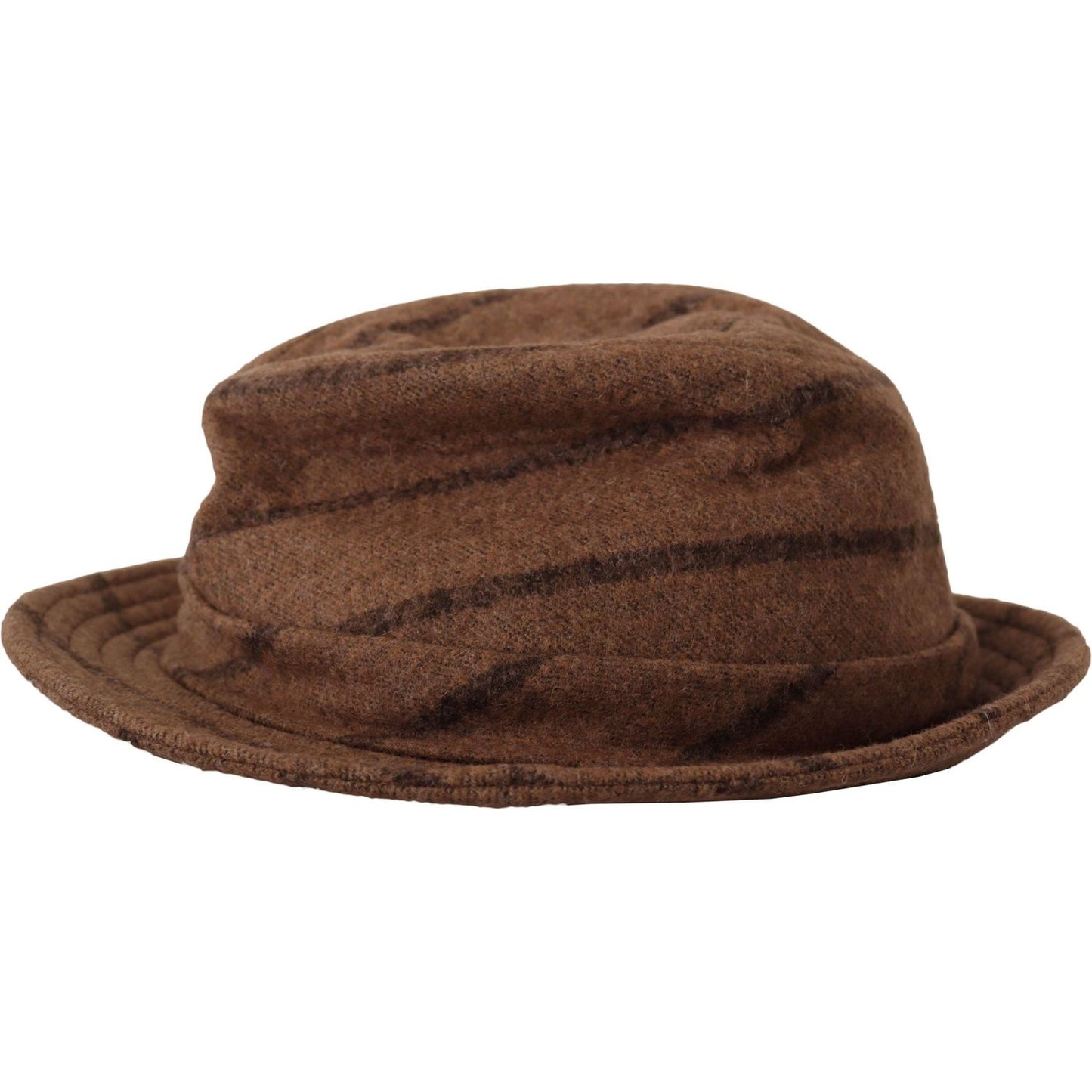 Dolce & Gabbana Brown Fedora Striped Print Summer Hat HAT9274 - 57