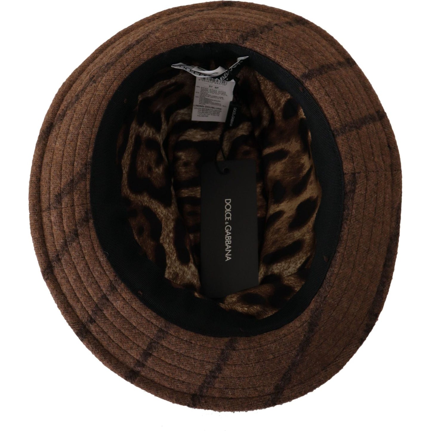 Dolce & Gabbana Brown Fedora Striped Print Summer Hat HAT9274 - 57