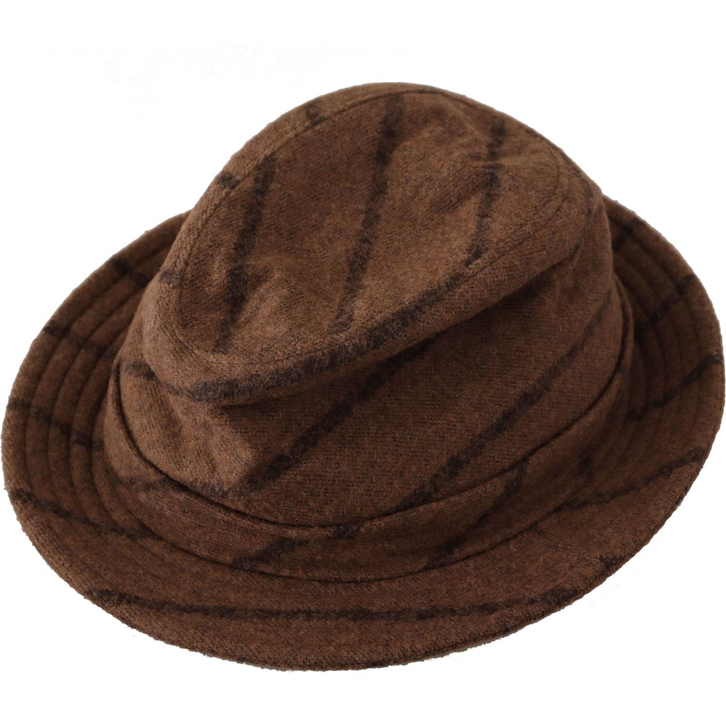 Dolce & Gabbana Brown Fedora Striped Print Summer Hat HAT9274 - 57