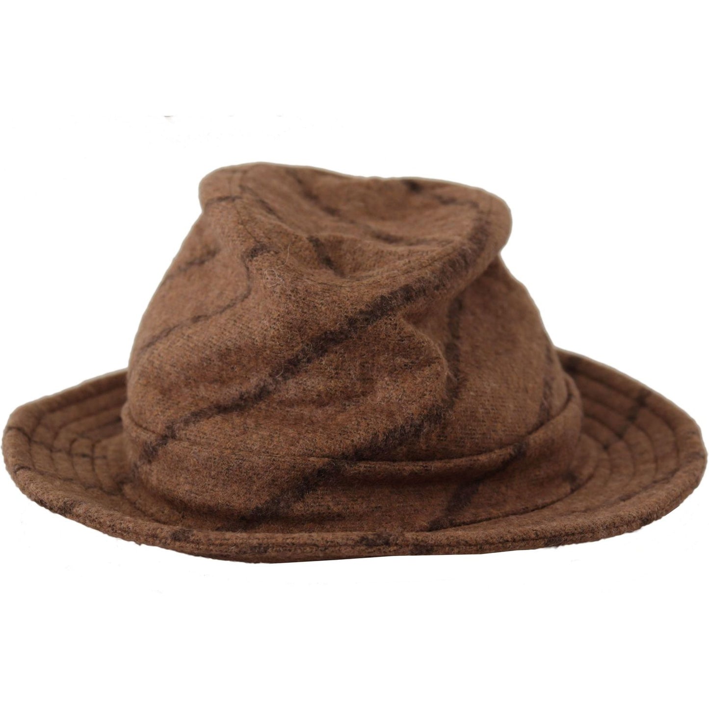 Dolce & Gabbana Brown Fedora Striped Print Summer Hat
