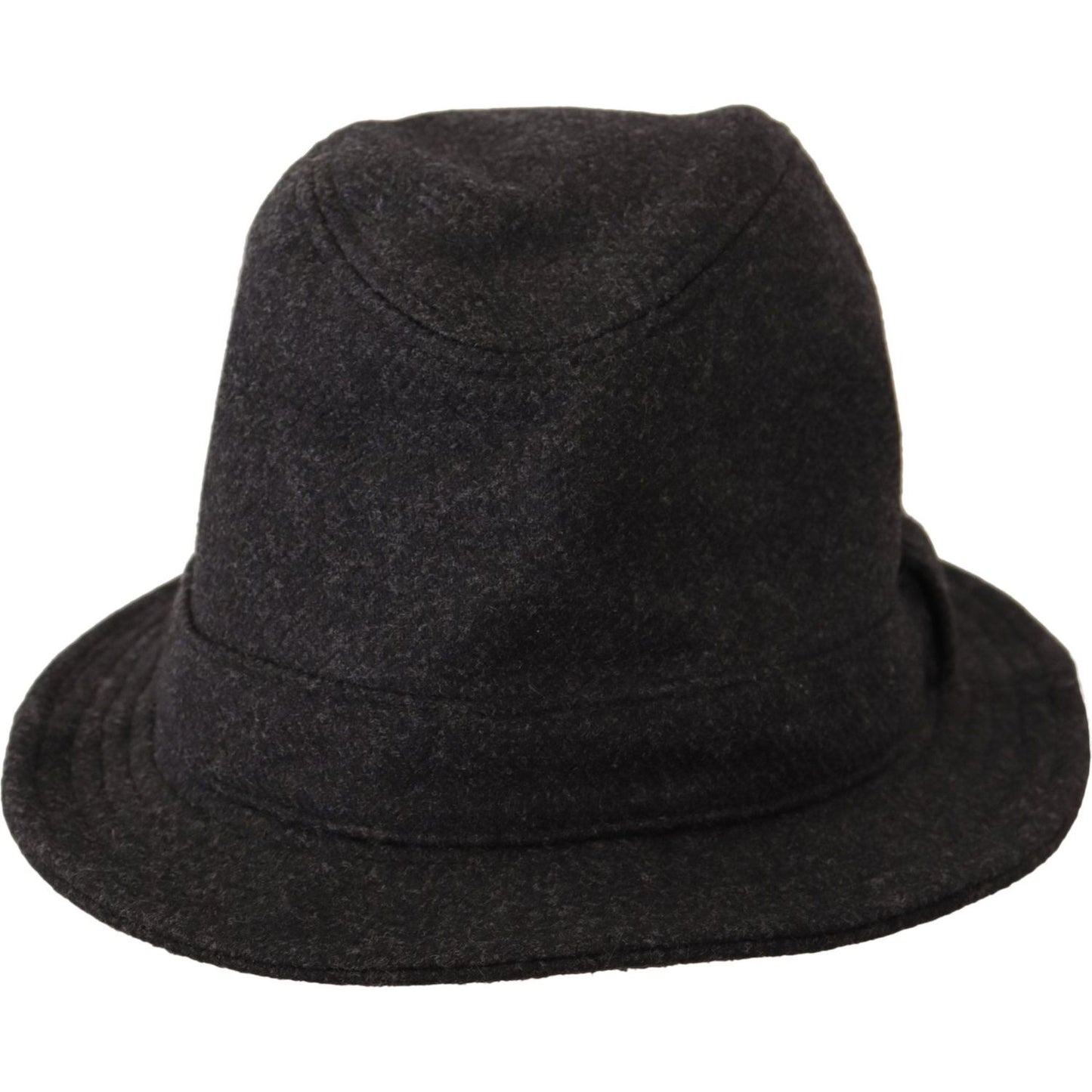 Dolce & Gabbana Gray Virgin Wool Logo Fedora Trilby Cappello Hat HAT9297- 56