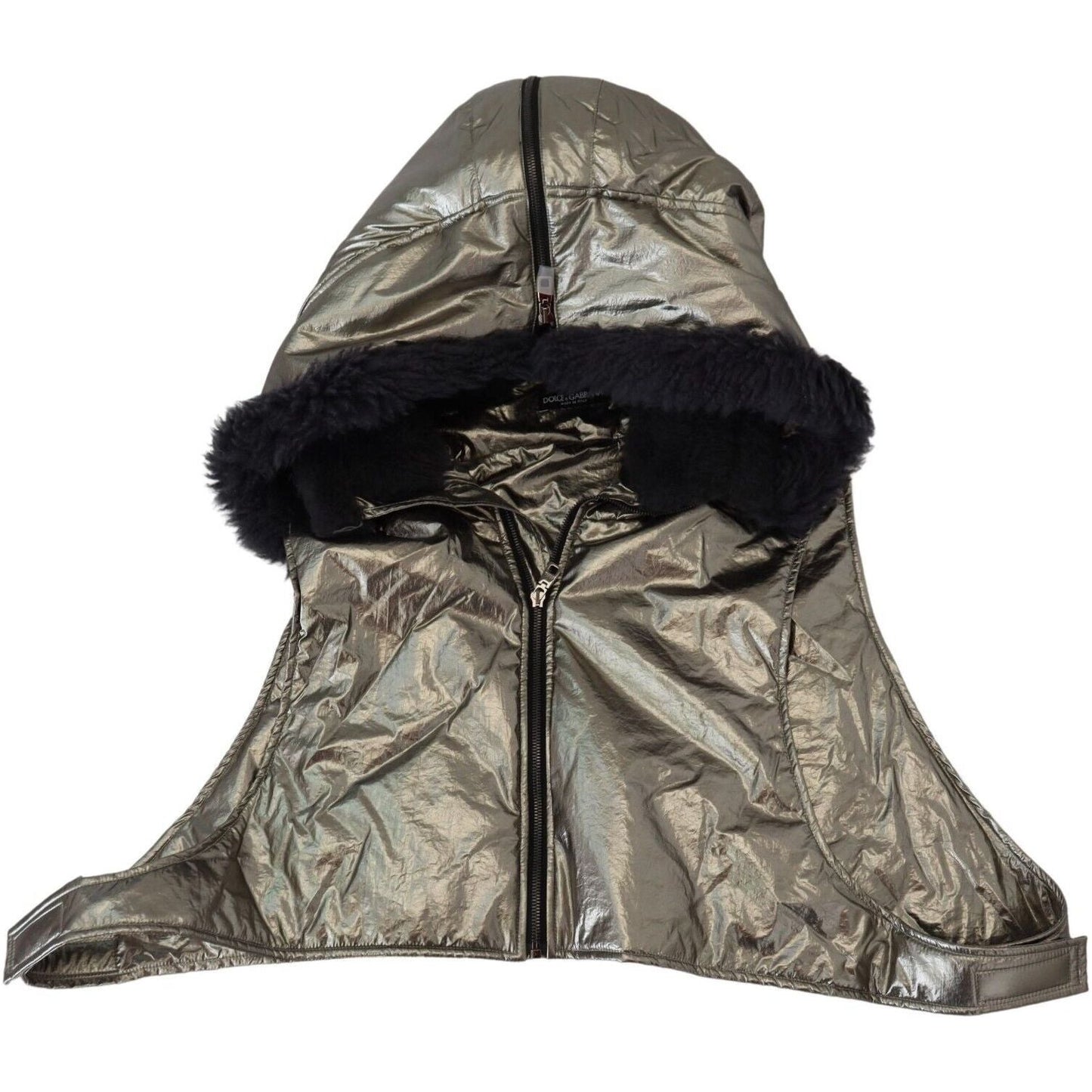 Dolce & Gabbana Silver Fur Whole Head Wrap Men Capello Nylon Hat HAT9391 - 58