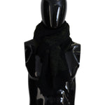 Dolce & Gabbana Black Green Knitted Men Neck Wrap Shawl Scarf MS6825