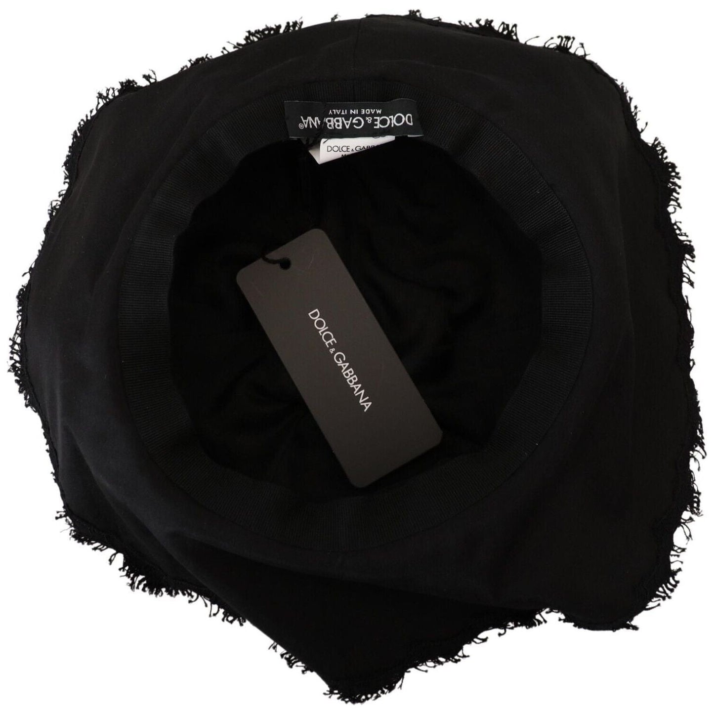 Dolce & Gabbana Black Cotton Wide Brim Shade Hat HAT9378 - 57