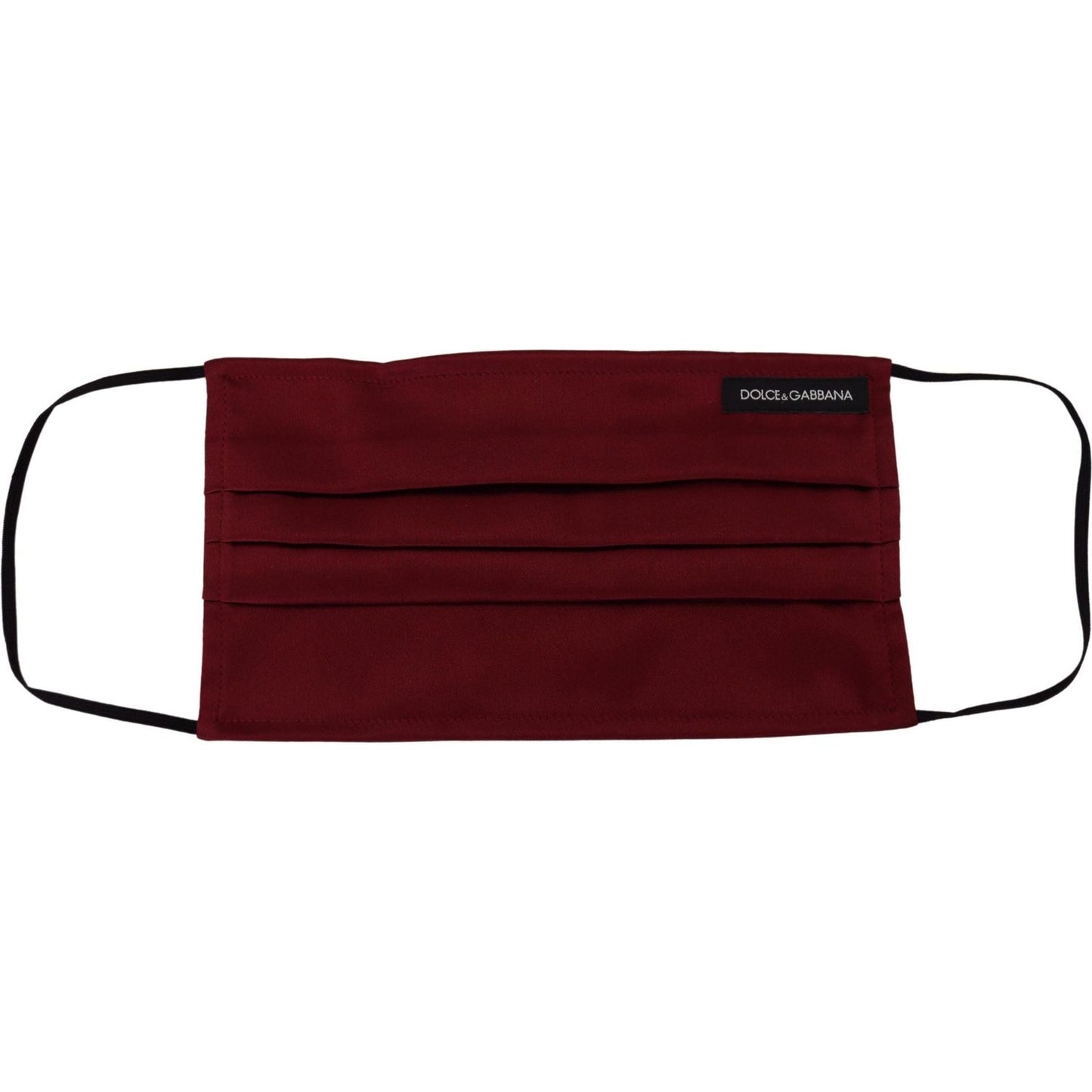 Dolce & Gabbana Maroon Silk Pleated Elastic Ear Strap One Size Face Mask DEC139