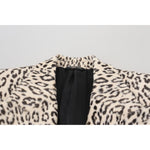 Dolce & Gabbana White Leopard Single Breasted Coat Blazer JKT3445 - 50