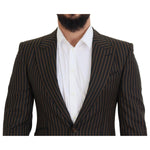 Dolce & Gabbana Black Brown Stripes Single Breasted Blazer JKT3440 - 48