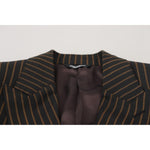 Dolce & Gabbana Black Brown Stripes Single Breasted Blazer JKT3440 - 48