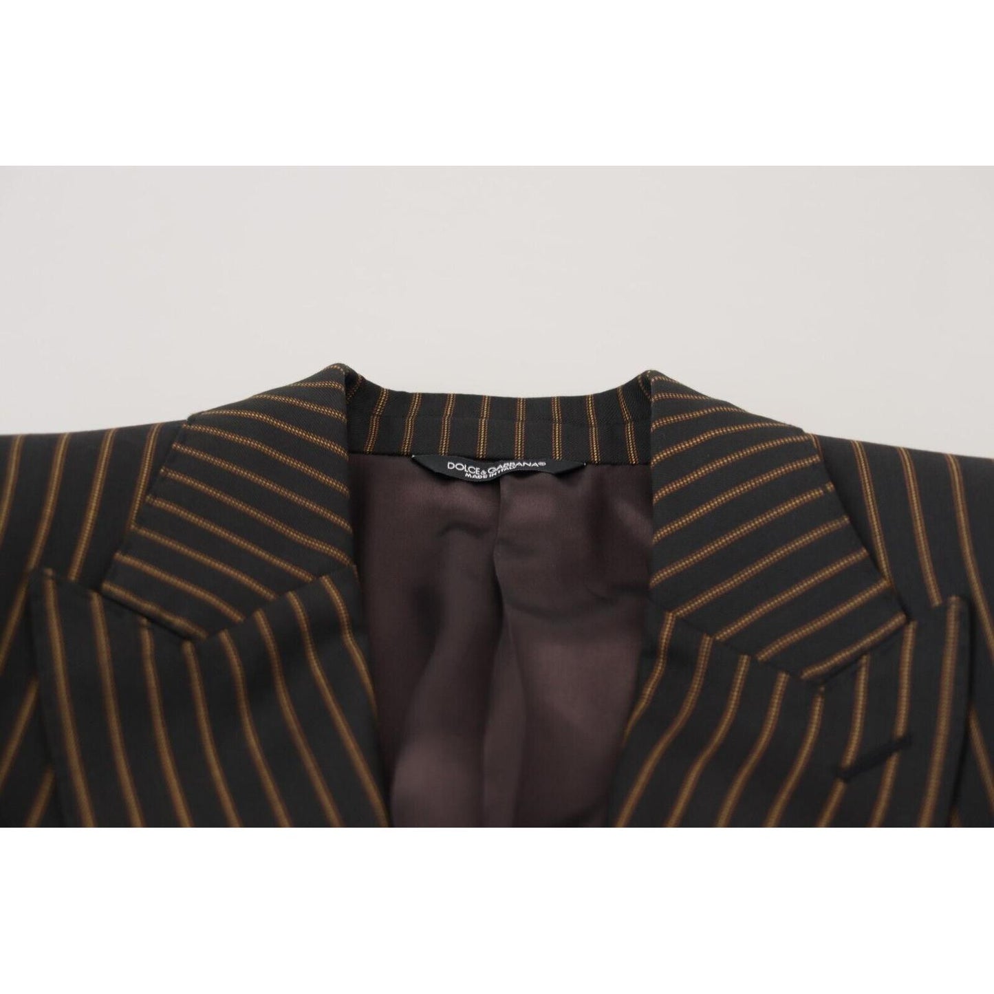 Dolce & Gabbana Black Brown Stripes Single Breasted Blazer JKT3440 - 48