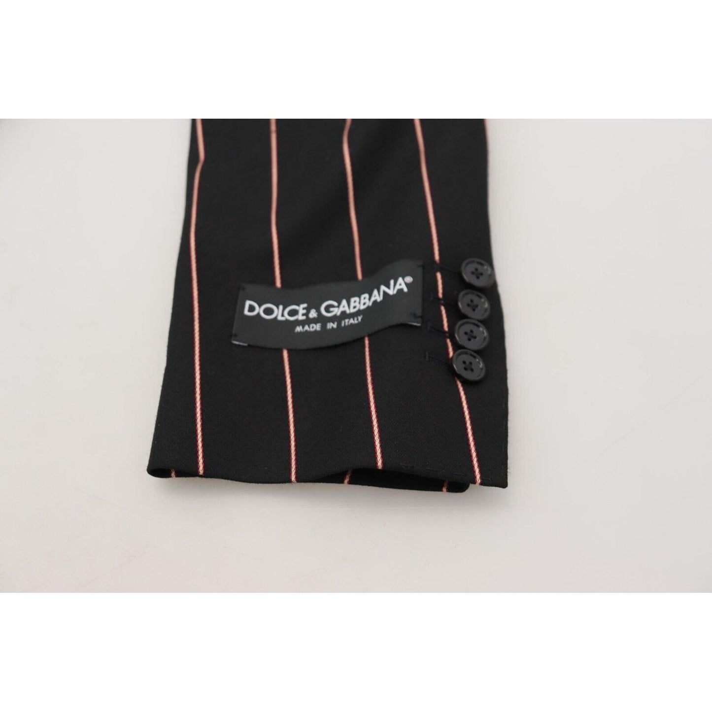 Dolce & Gabbana Black Stripes Viscose Double Breasted Blazer JKT3435 - 48
