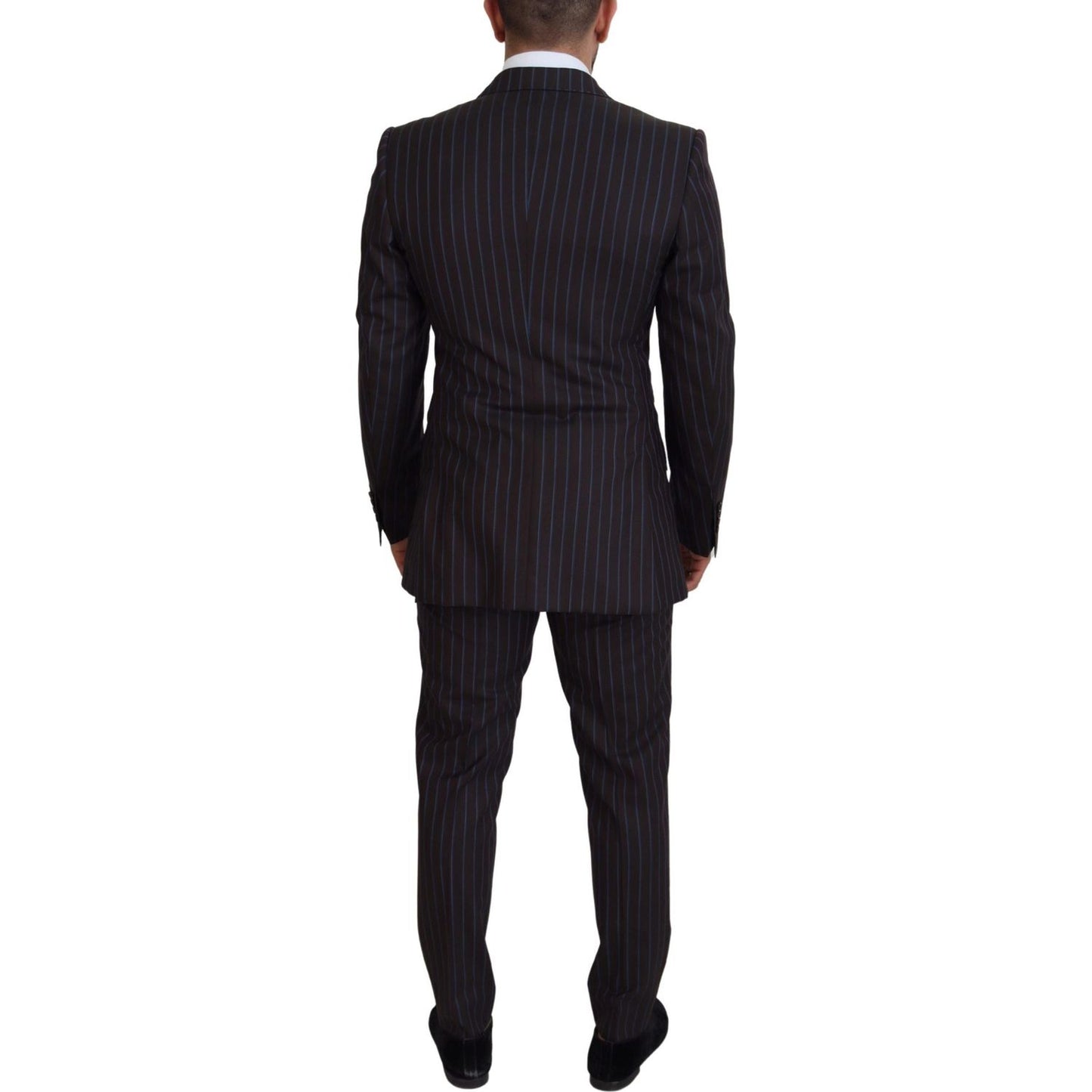 Dolce & Gabbana Black Striped Wool Formal 2 Piece Suit KOS2001 - 50