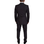 Dolce & Gabbana Black Striped Wool Formal 2 Piece Suit KOS2001 - 50