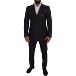 Dolce & Gabbana Black Striped Wool Formal 2 Piece Suit KOS2001 - 50