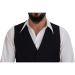 Dolce & Gabbana Black Virgin Wool Waistcoat Formal Dress Vest TSH83183 - 50