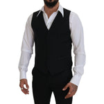 Dolce & Gabbana Black Virgin Wool Waistcoat Formal Dress Vest TSH83183 - 50