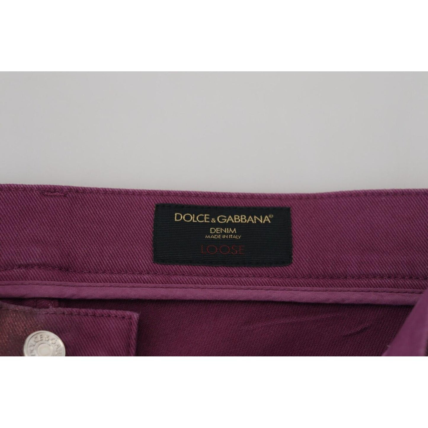 Dolce & Gabbana Magenta Cotton Men Casual Harness Denim Jeans PAN74381 - 48