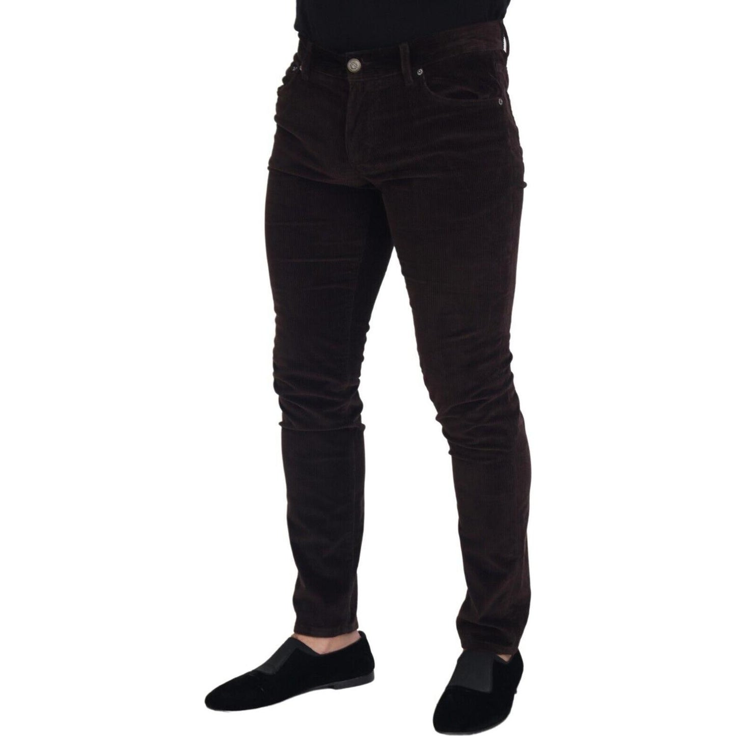 Dolce & Gabbana Brown Corduroy Men Casual Trouser Pants PAN74256 - 50