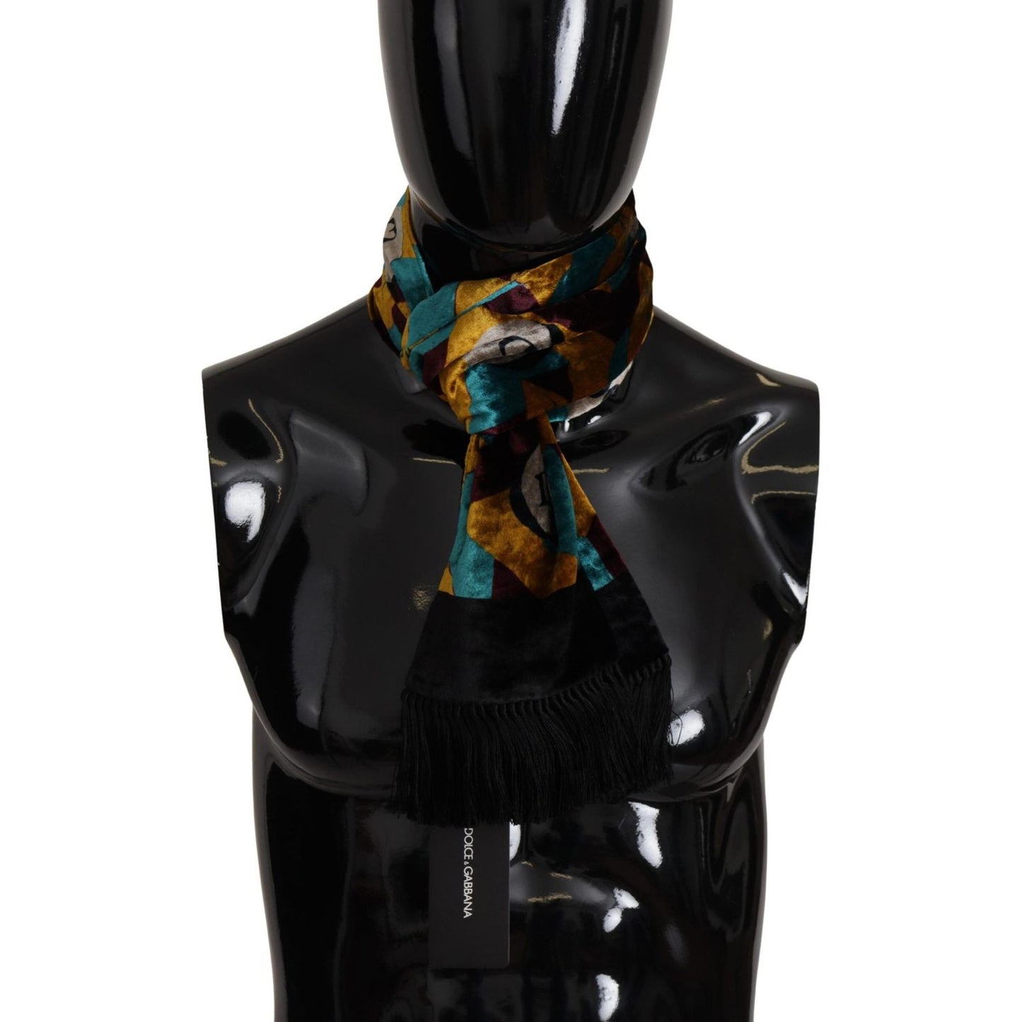 Dolce & Gabbana Multicolor DG Logo Print Shawl Wrap Fringe Scarf MS6225