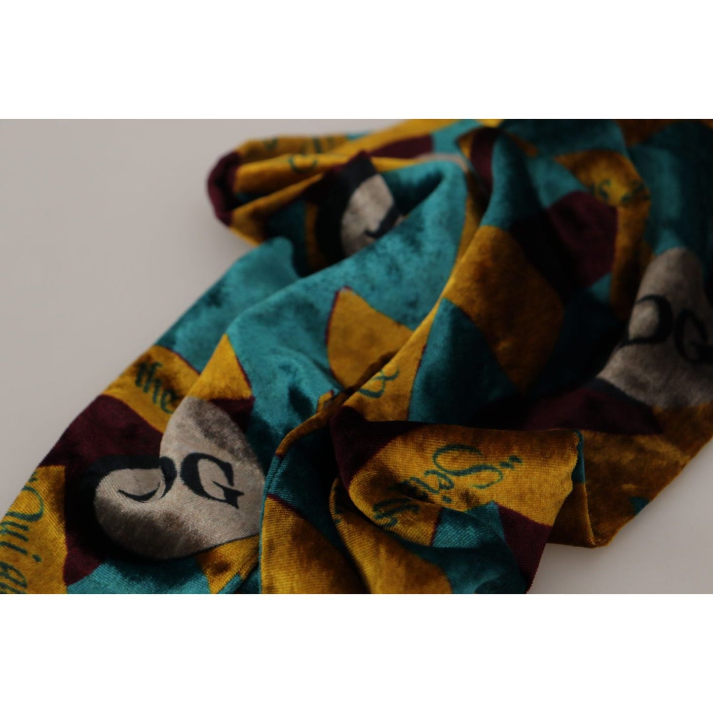 Dolce & Gabbana Multicolor DG Logo Print Shawl Wrap Fringe Scarf MS6225