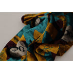 Dolce & Gabbana Multicolor DG Logo Print Shawl Wrap Fringe Scarf MS6225