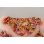 Dolce & Gabbana Multicolor Floral Fur Shearling Blouse Top TSH83195 - 40