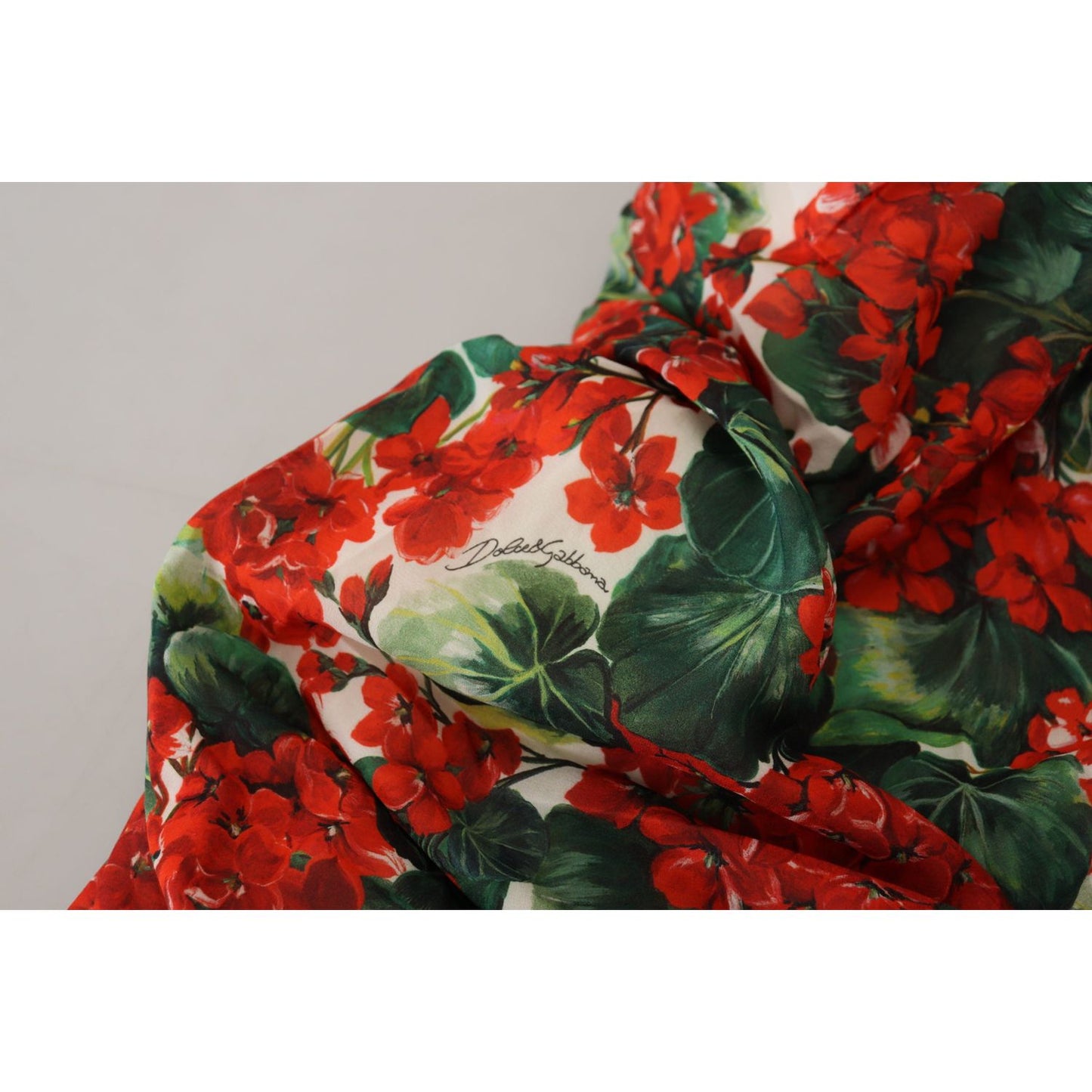 Dolce & Gabbana Multicolor Geranium Silk Sheath Midi Dress DR28780 - 38
