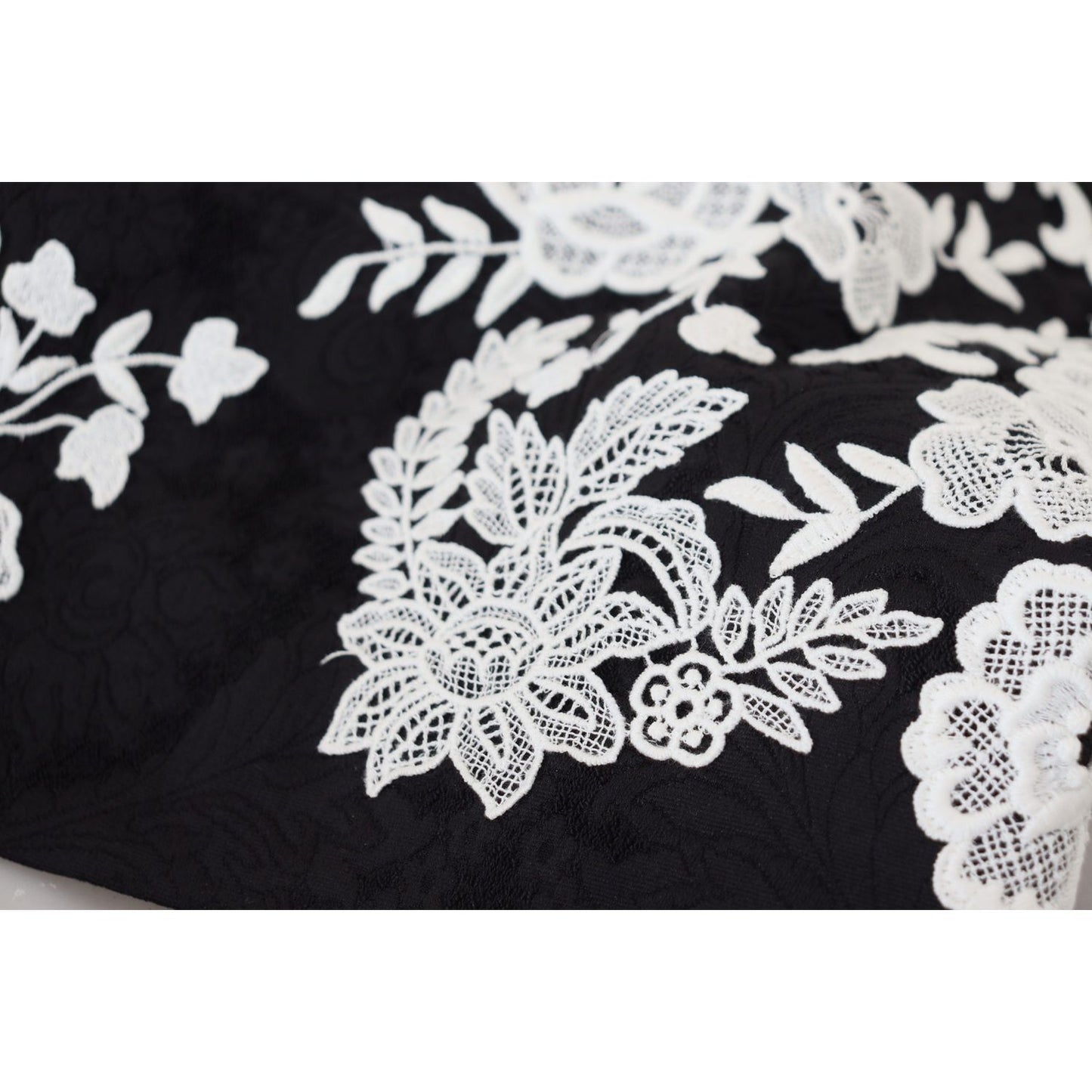Dolce & Gabbana Black Lace Trim Half Sleeves A-line Dress PAN28794 - 42
