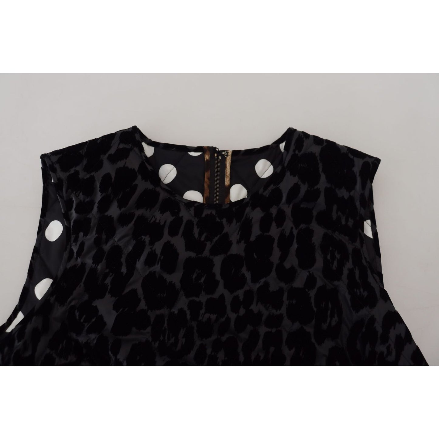 Dolce & Gabbana Black Leopard Shift Mini Polyester Dress DR28793 - 40