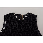 Dolce & Gabbana Black Leopard Shift Mini Polyester Dress DR28793 - 40
