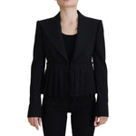 Dolce & Gabbana Black Single Breasted Fit Blazer Wool Jacket JKT3483 - 38