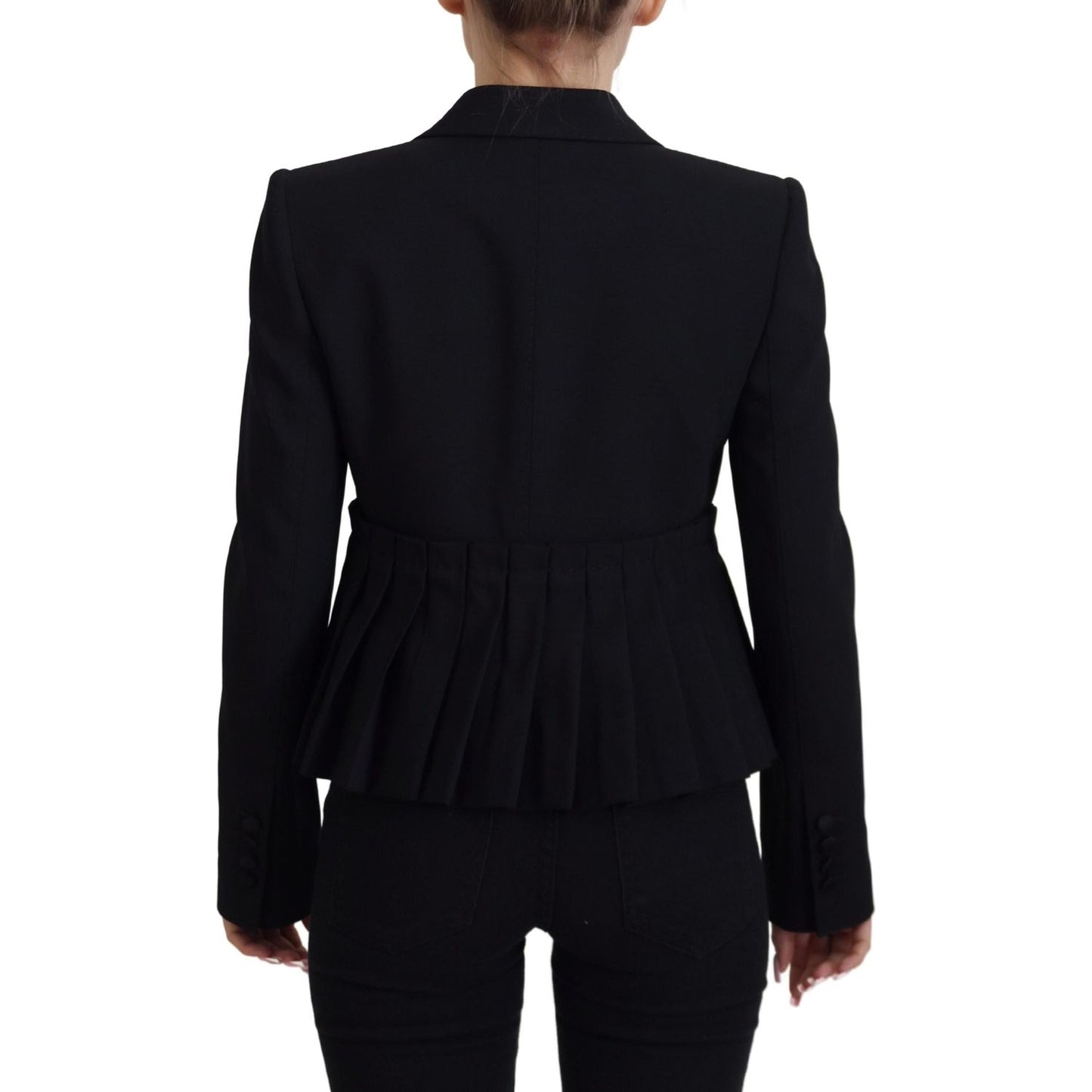 Dolce & Gabbana Black Single Breasted Fit Blazer Wool Jacket JKT3483 - 38