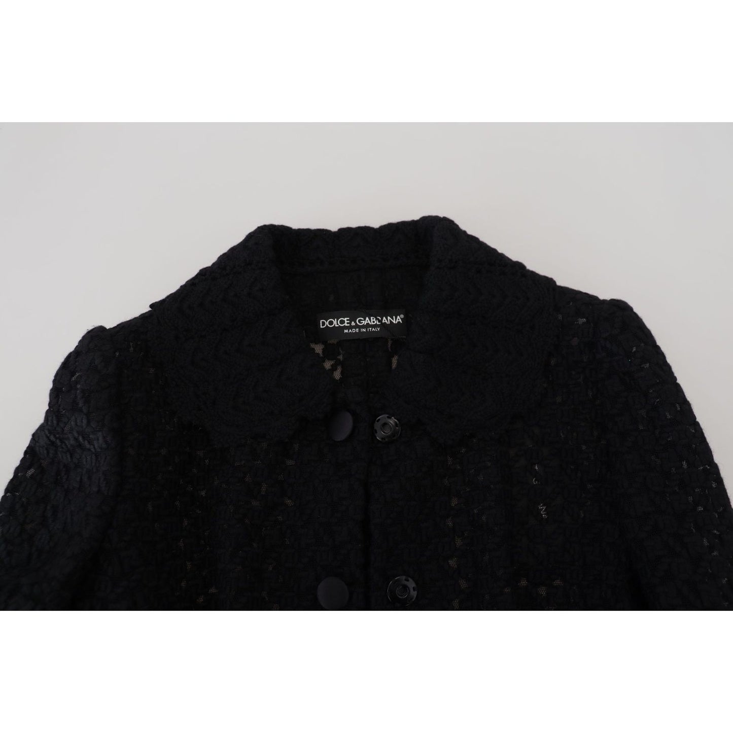 Dolce & Gabbana Black Wool Knitted Button Down Collar Jacket JKT3482 - 40