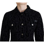 Dolce & Gabbana Black Leopard Long Sleeve Denim Cotton Jacket JKT3471 - 40